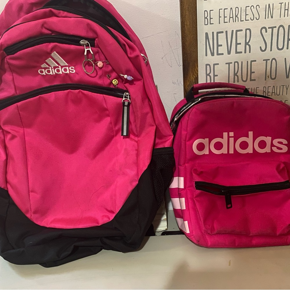 Matching adidas backpack and lunchbox